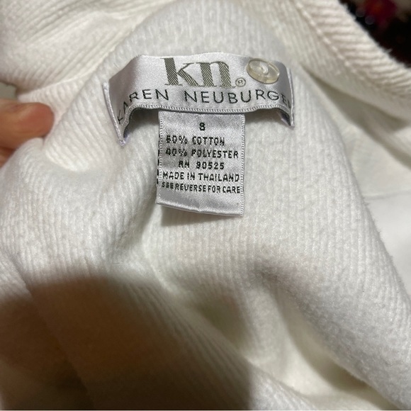 karen neuburger white robe sz 8 missing belt ribbed hotel style - Picture 2 of 5